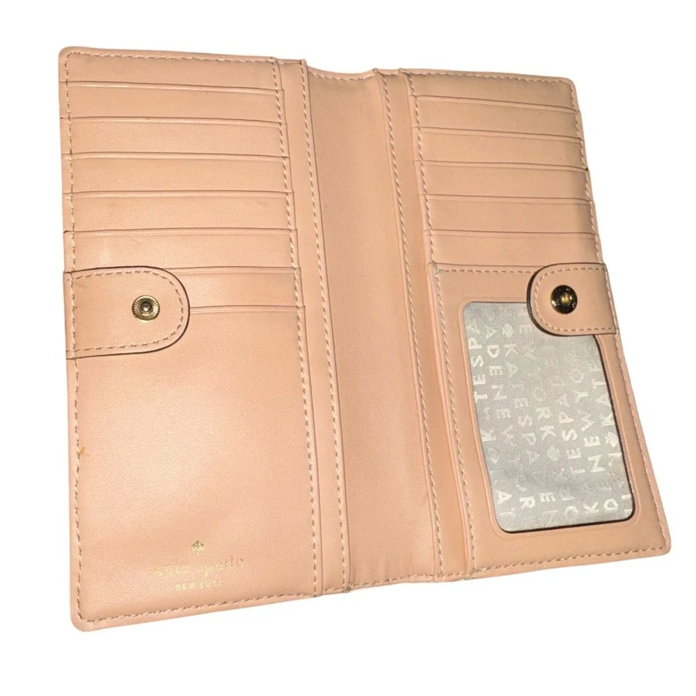Kate‎ Spade Southport Avenue Stacy Wallet Cream with Navy Blue Stripe